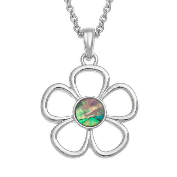 Natural Paua Flower Necklace