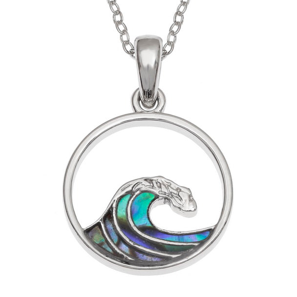 Natural Paua Wave Necklace