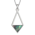 Natural Paua Geometric Triangles Necklace