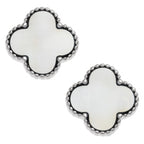 Mother of Pearl Quatrefoil Stud Earrings