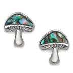 Natural Paua Mushroom Stud Earrings