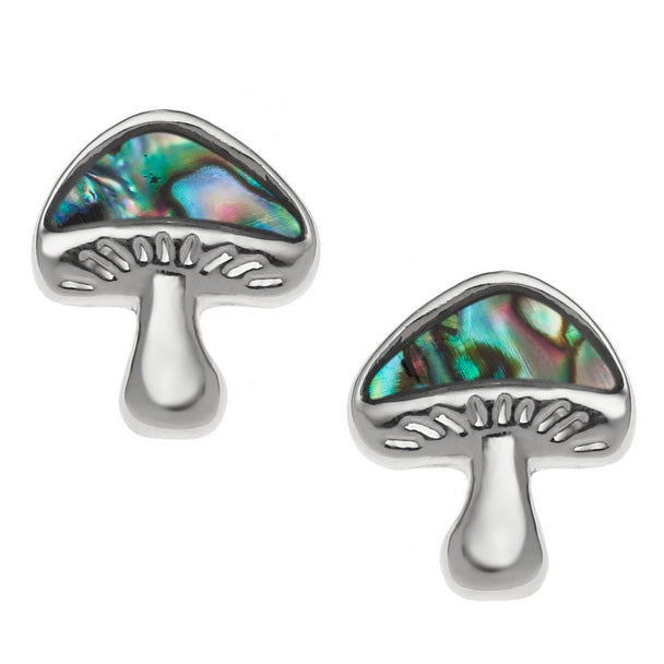 Natural Paua Mushroom Stud Earrings