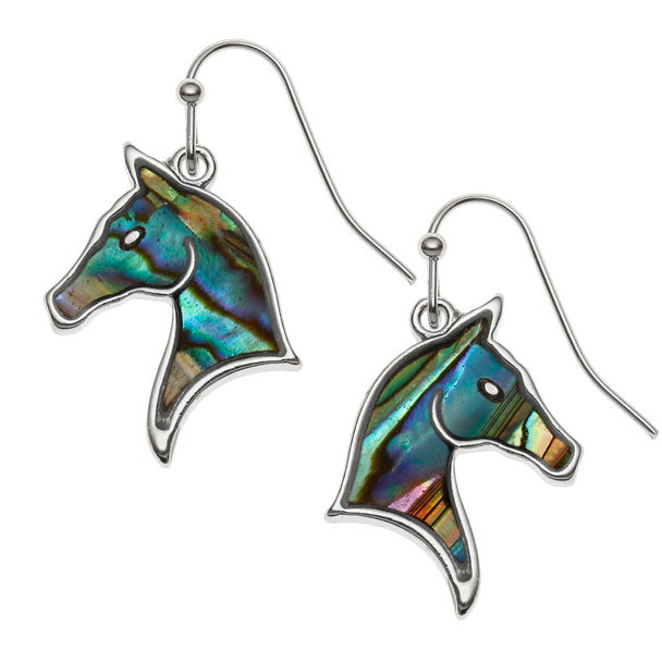 Paua Shell Horse Hook Earrings