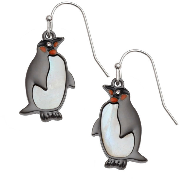 Emperor Penguin Mother of Pearl Earrings