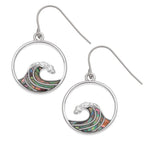 Paua Shell Surf Wave Earrings