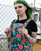 Rebel Romance- Tattoo Floral Stretch Dungarees
