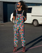 Rebel Romance- Tattoo Floral Stretch Dungarees