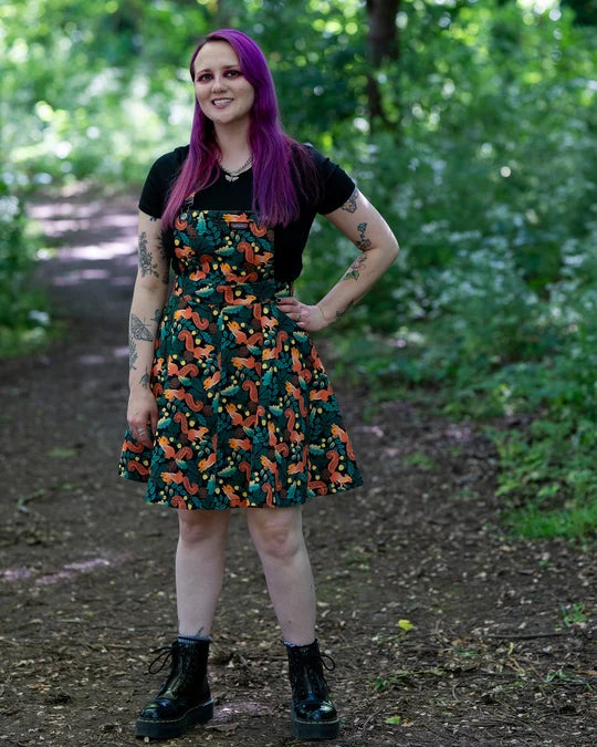 Acorn Adventure Stretch Twill Flared Pinafore Dress