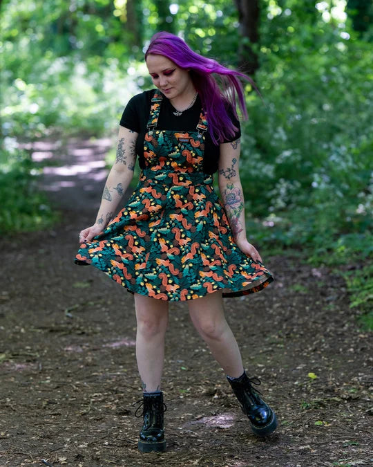Acorn Adventure Stretch Twill Flared Pinafore Dress