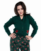 Fox Head V Necked Cropped Cardigan
