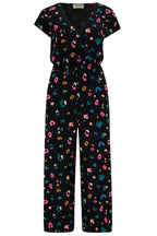 Katrina Cropped Jersey Jumpsuit - Black, Paintbox Leopard