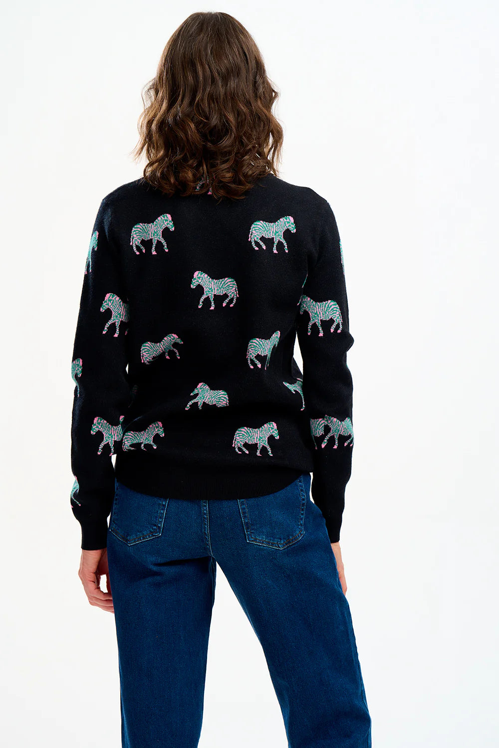 Lizzie Jumper - Black, Vibrant Zebras