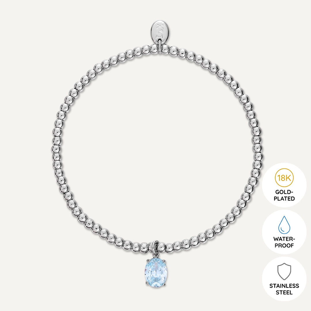 Memories: "MARCH"  - Aquamarine Bracelet
