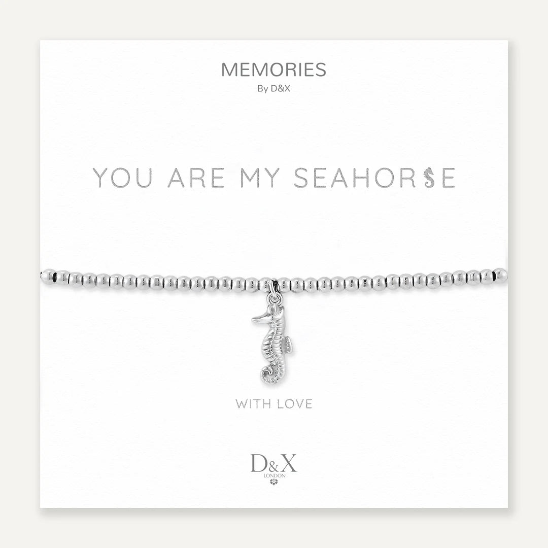 Memories: "YOU ARE MY SEAHORSE" | Seahorse Bracelet | White Gold-Plated