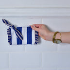 Powell Craft - Blue & White Stipe Sea Shell Quilted Coin Purse