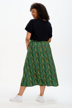 Zora Skirt - Black/Green, Ditsy Floral