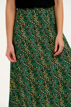 Zora Skirt - Black/Green, Ditsy Floral