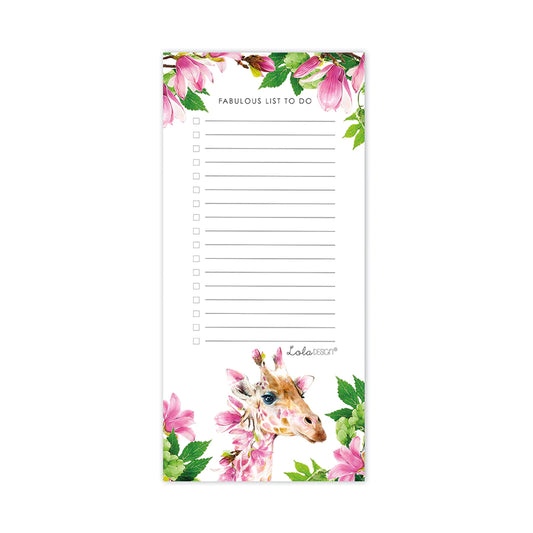 MAGNETIC TO DO LIST PAD FEATURING BOTANICAL GIRAFFE BY LOLA DESIGN