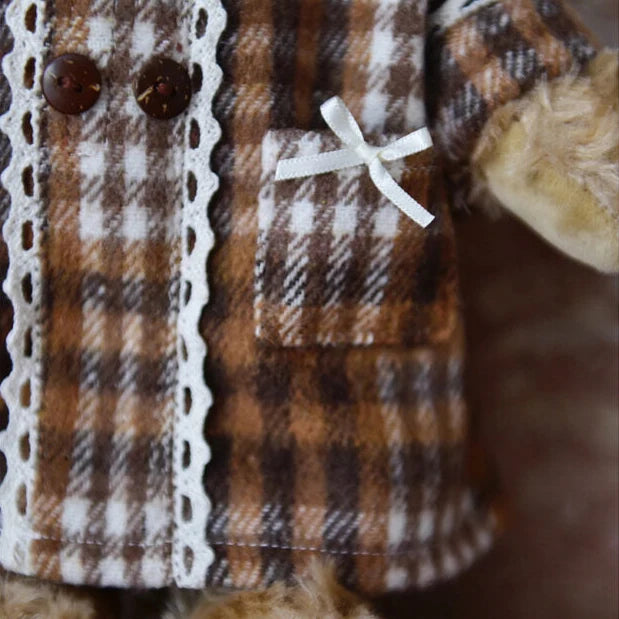 Powell Craft - Teddy Wearing Tweed Double Breasted Long Coat