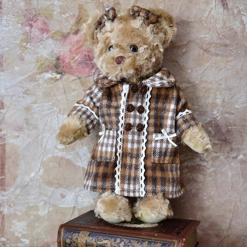 Powell Craft - Teddy Wearing Tweed Double Breasted Long Coat