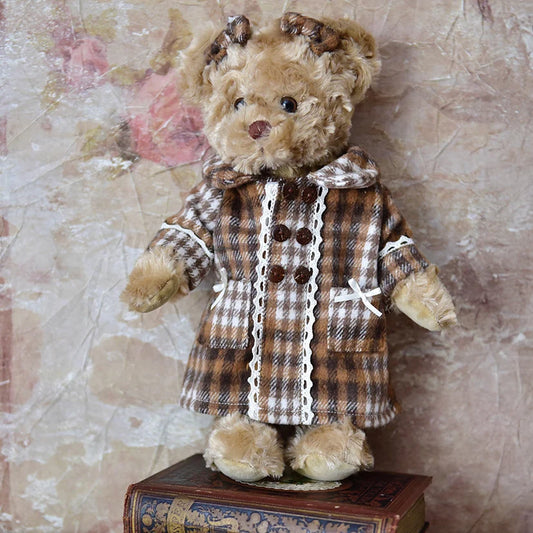 Powell Craft - Teddy Wearing Tweed Double Breasted Long Coat