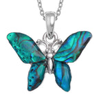 Paua Shell Blue Butterfly Necklace