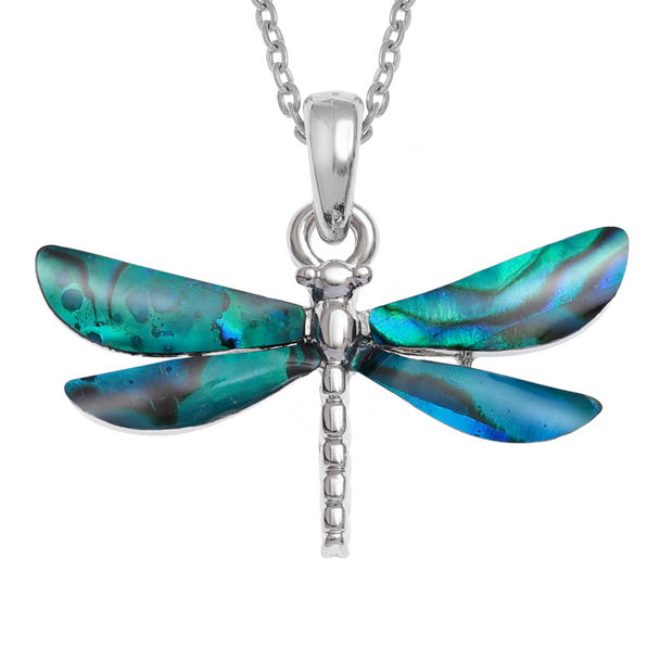Paua Shell - Blue Dragonfly Necklace