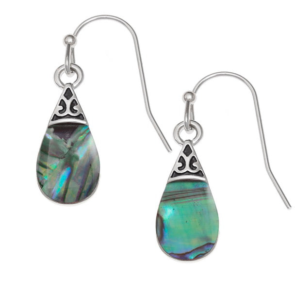 Paua Shell Pear Drop Earrings