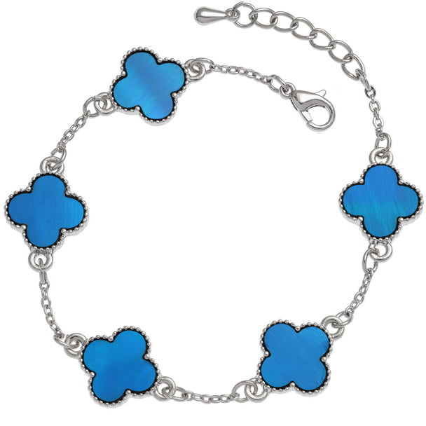Paua - Blue quatrefoil bracelet