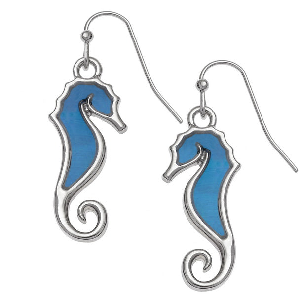 Paua Shell - Seahorse Earrings