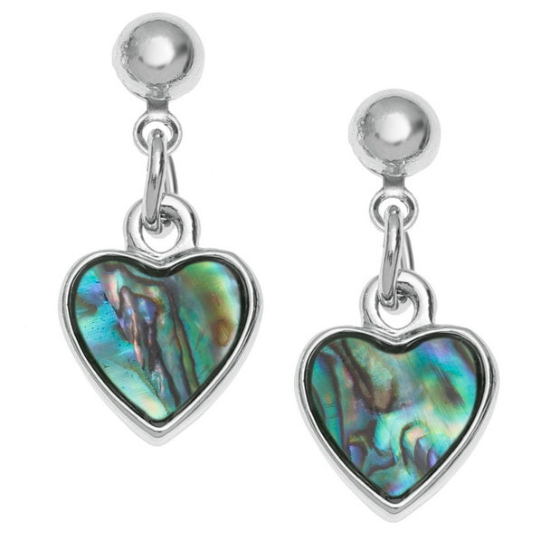 Paua Shell Heart Earrings