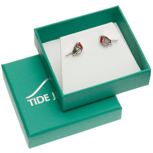 Paua Shell Robin Studs