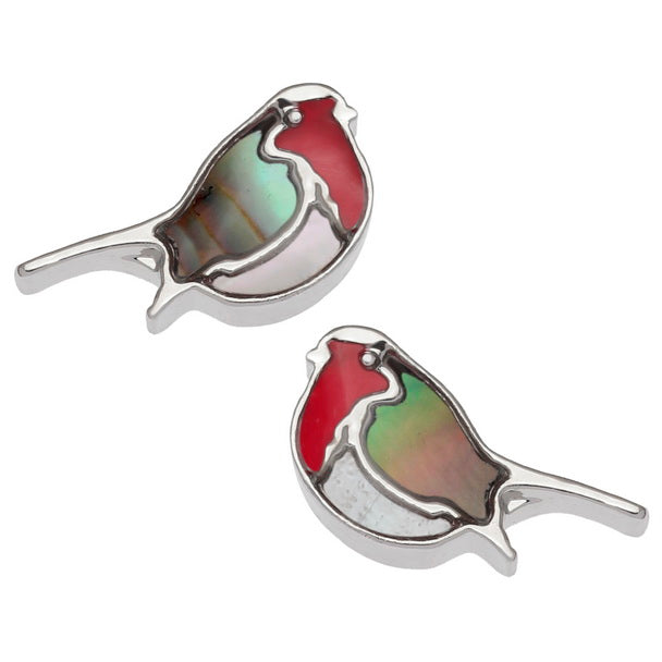 Paua Shell Robin Studs