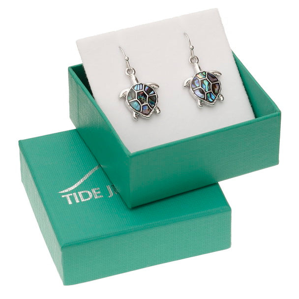 Paua Shell Turtle Earrings