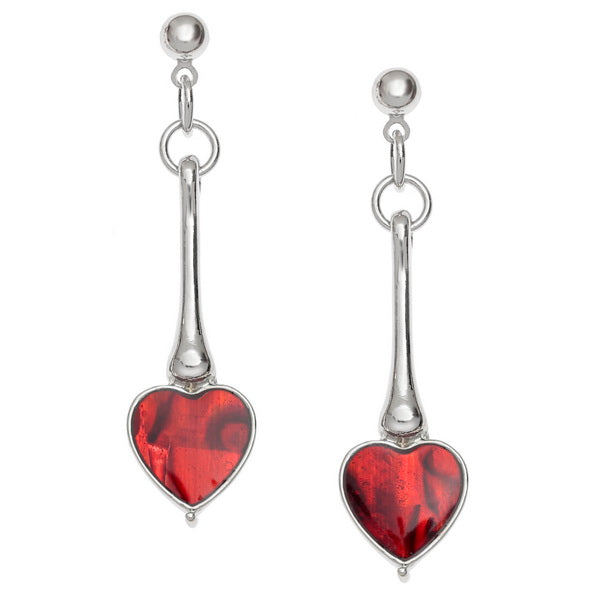 Paua Shell _ Heart Drop Earrings