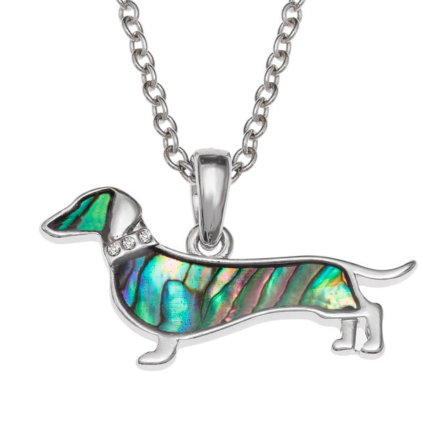 Dachshund Paua Shell necklace