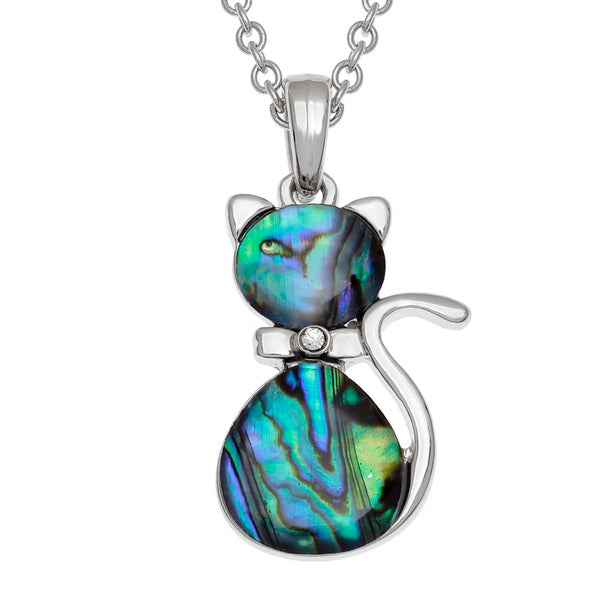 Paua Shell Cat Necklace