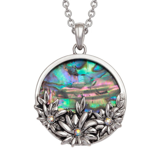 Paua Shell - Three Flowers Necklace