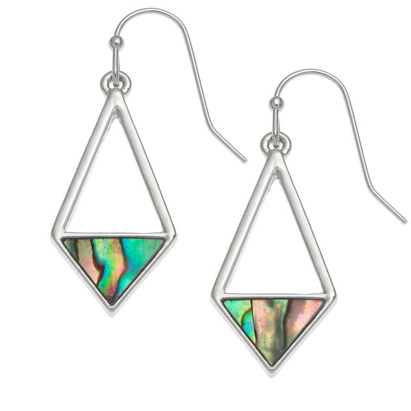 Paua Shell Geometric triangles earrings