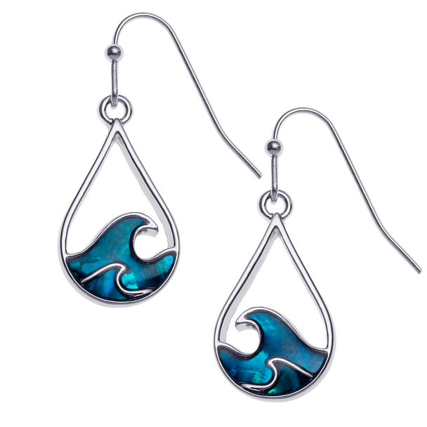 Paua Shell Wave Crest Earrings