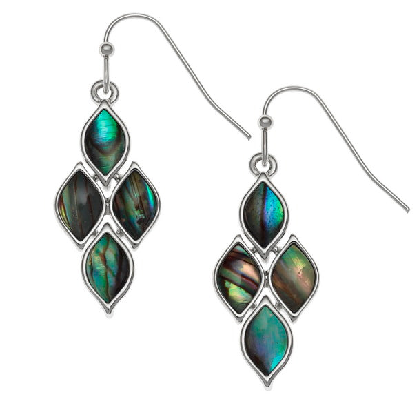 Paua Shell - Natural articulated diamond earrings