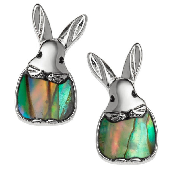 Paua Shell Rabbit Earrings