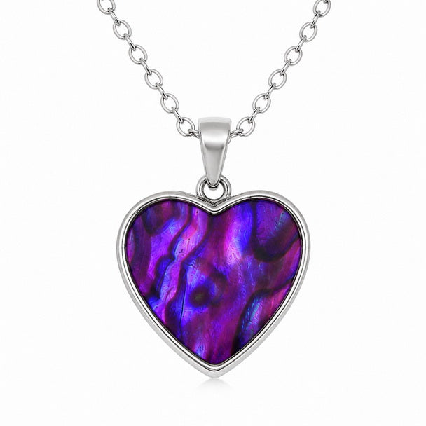 Paua Shell - Purple Heart Necklace