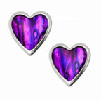 Paua Shell - Purple Heart Stud Earrings