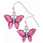 Paua Shell - Pink Butterfly Earrings