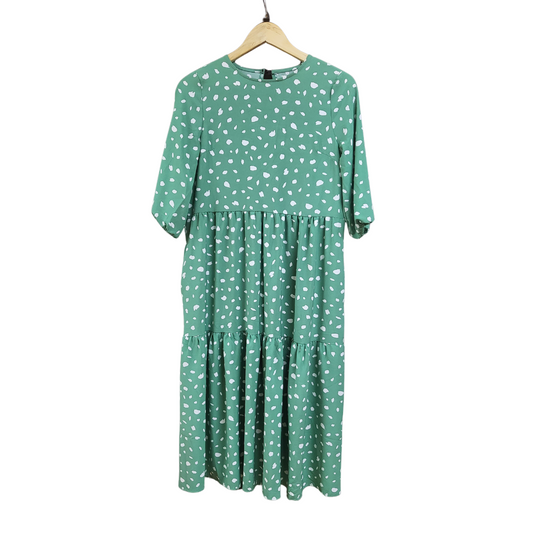 Sarta Green Dotty Dress - S