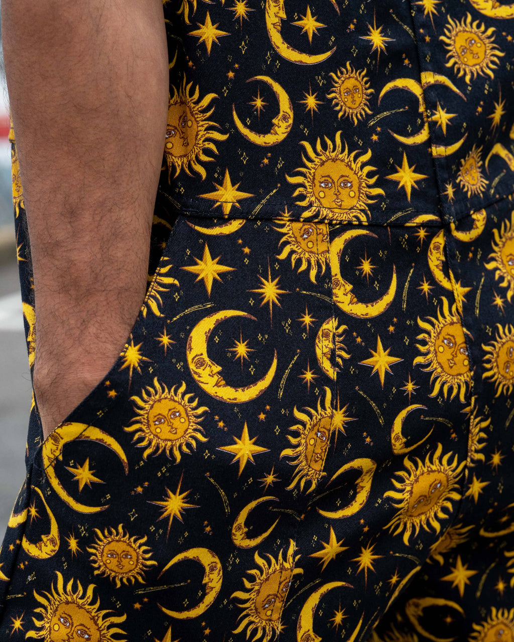 Rebel Romance Celestial Sun and Moon Stretch Dungarees