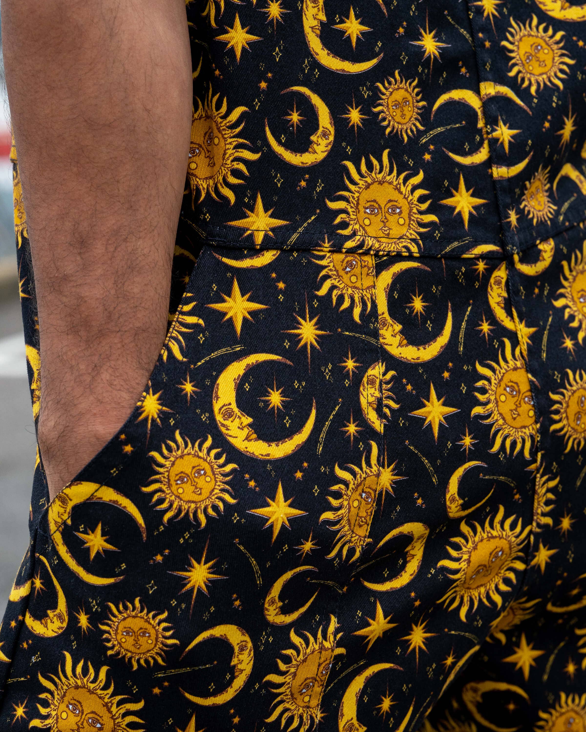 Rebel Romance Celestial Sun and Moon Stretch Dungarees