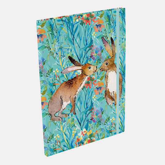 Gifted Stationery Colourful Kissing Hares A4 Notebook