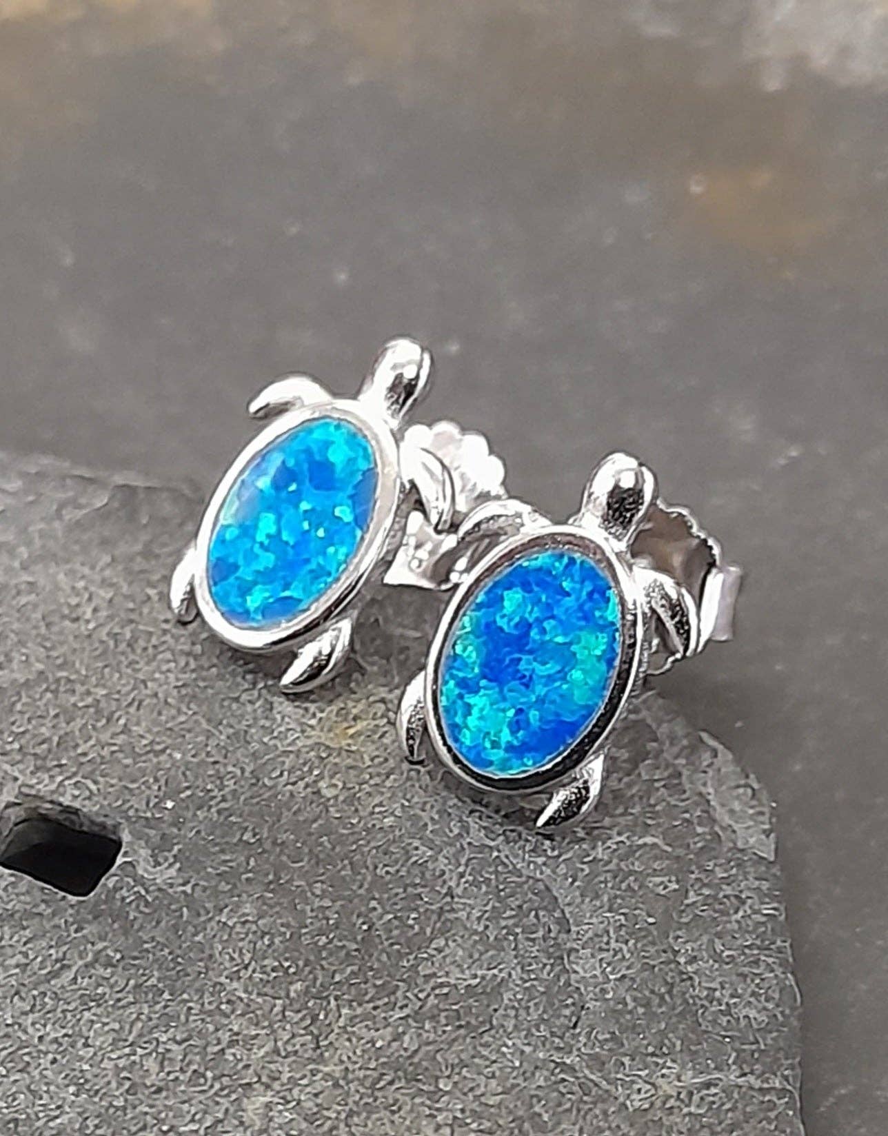 RECON OPAL TURTLE STUD EARRINGS 11MM